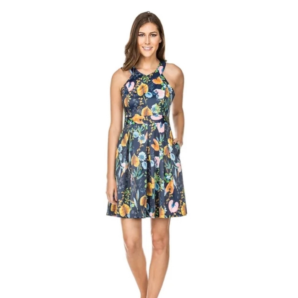 Jade‎ navy floral dress NWT